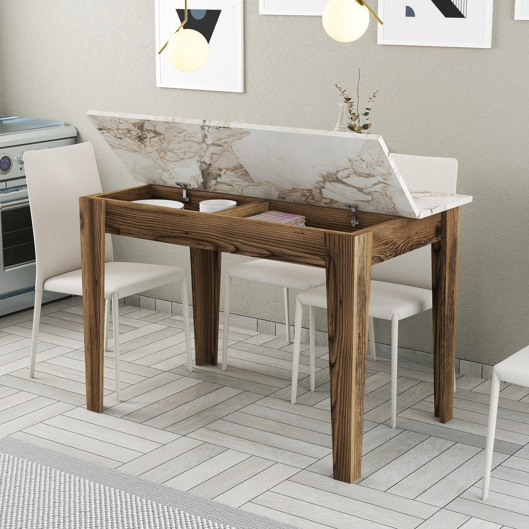 Étkező asztal Kiev 506 - Walnut, White-VASBÚTOR
