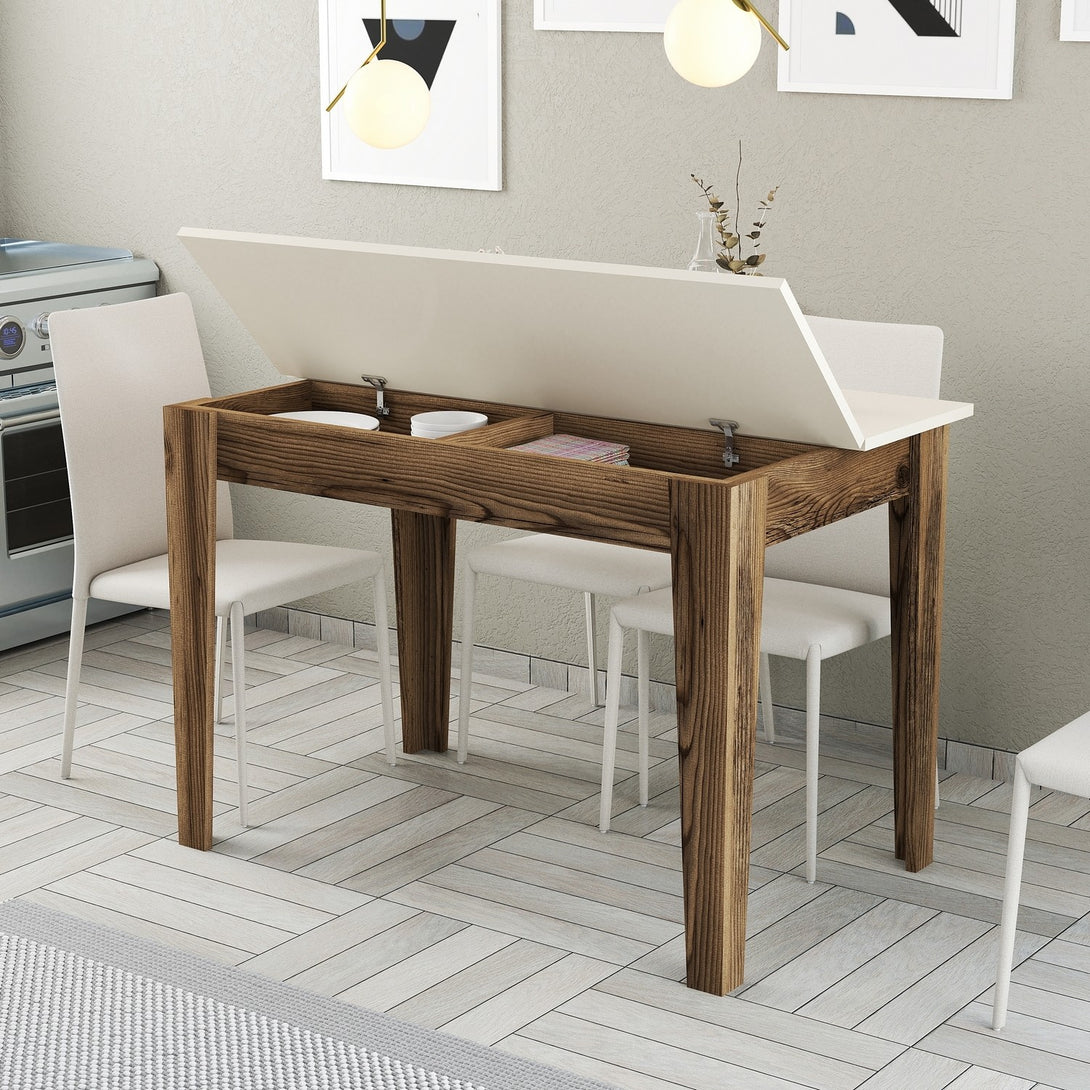 Étkező asztal Kiev 508 - Walnut, Cream-VASBÚTOR