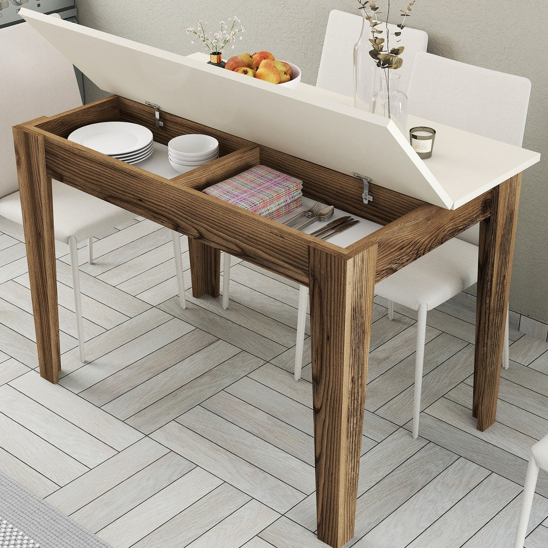 Étkező asztal Kiev 508 - Walnut, Cream-VASBÚTOR