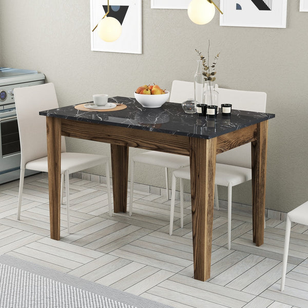 Étkező asztal Kiev 509 - Walnut, Black-VASBÚTOR