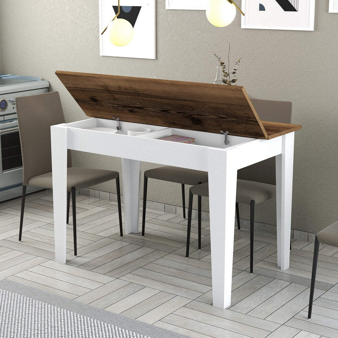 Étkező asztal Kiev 511 - Walnut, White-VASBÚTOR