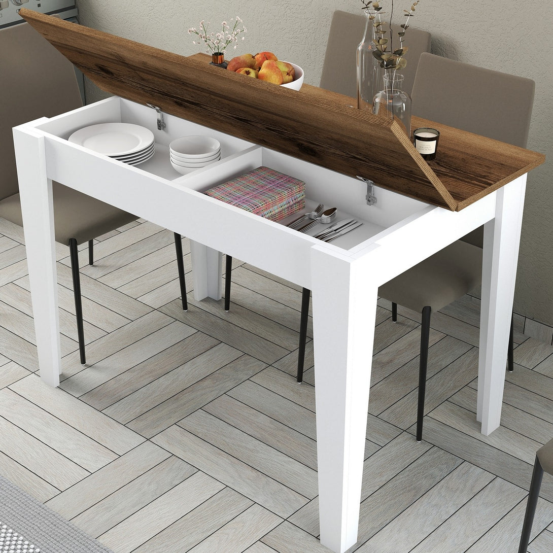Étkező asztal Kiev 511 - Walnut, White-VASBÚTOR