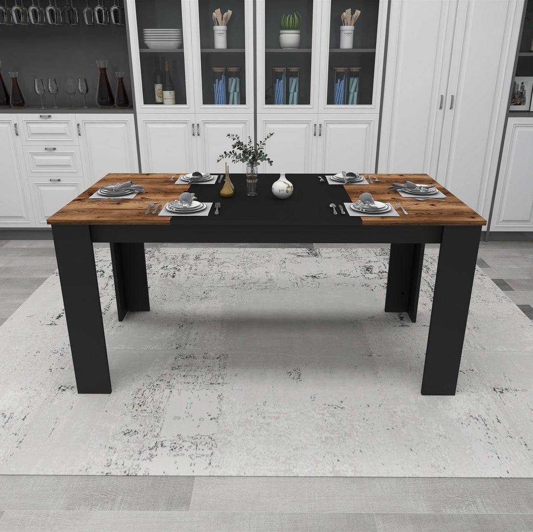 Étkező asztal Line - Light Walnut, Black-VASBÚTOR