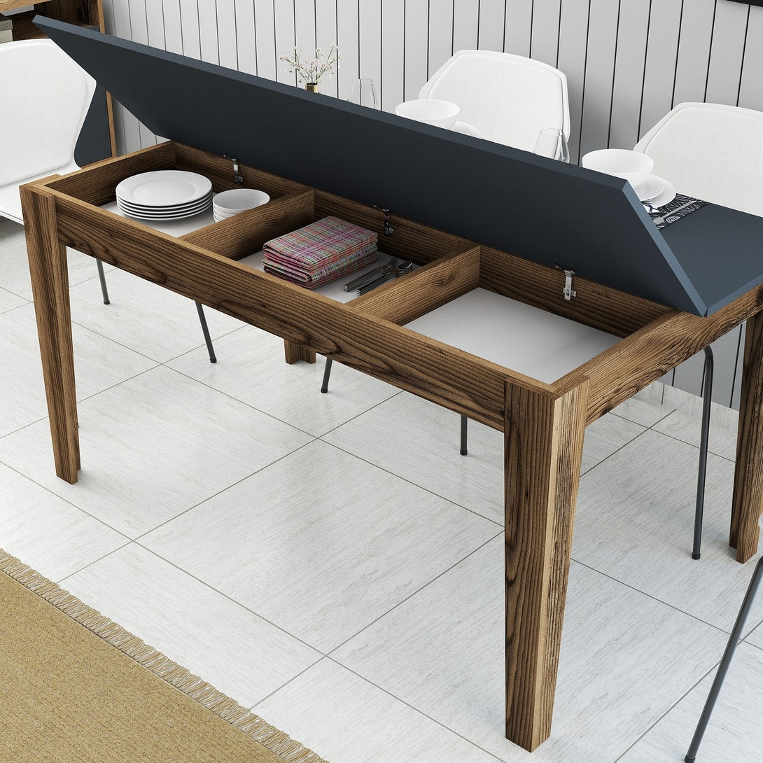 Étkező asztal Milan 513 - Walnut, Anthracite-VASBÚTOR