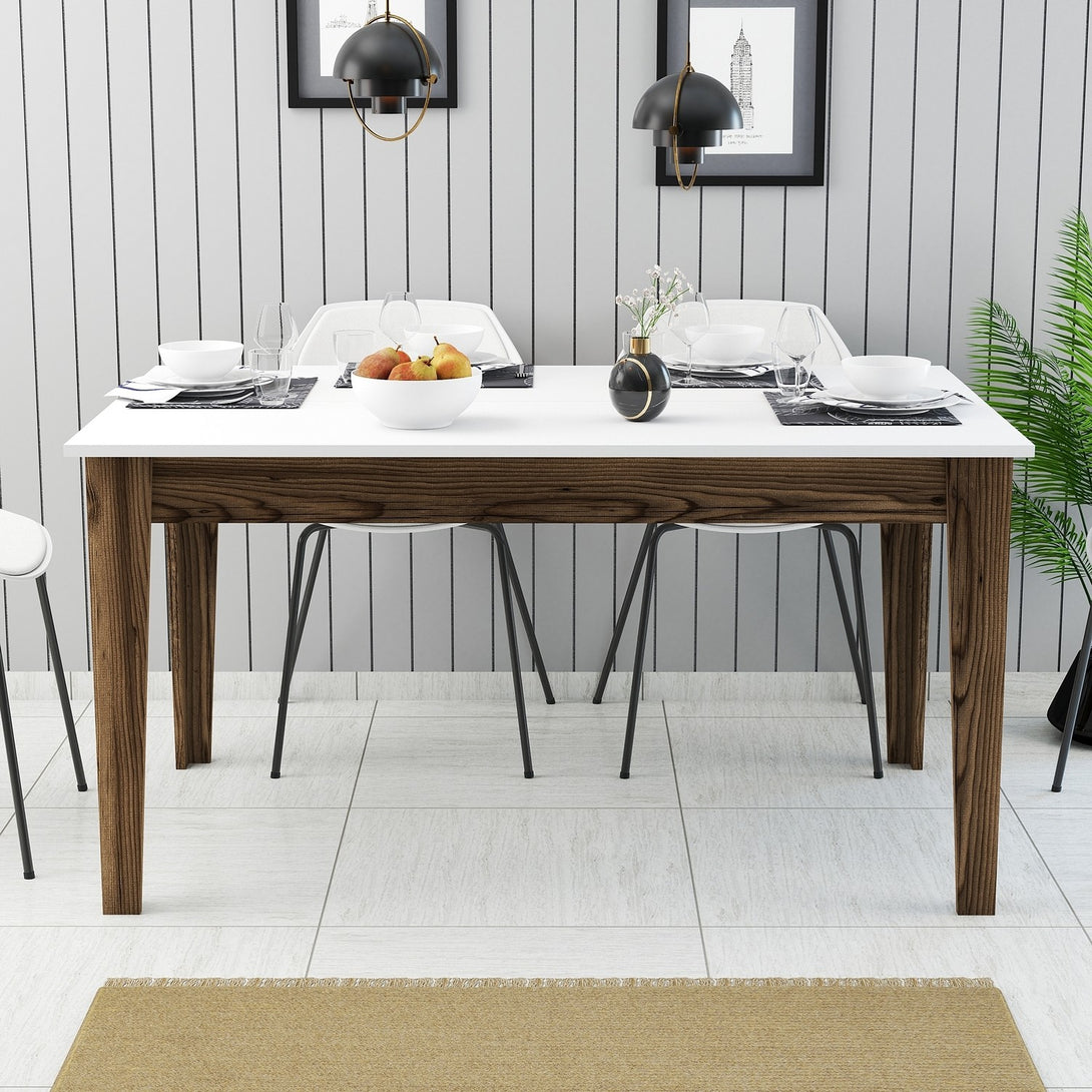 Étkező asztal Milan 514 - Walnut, White-VASBÚTOR