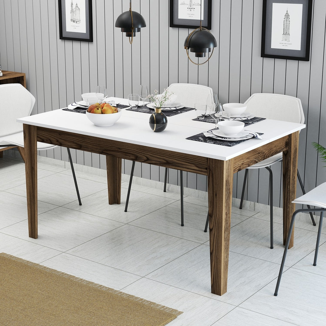 Étkező asztal Milan 514 - Walnut, White-VASBÚTOR