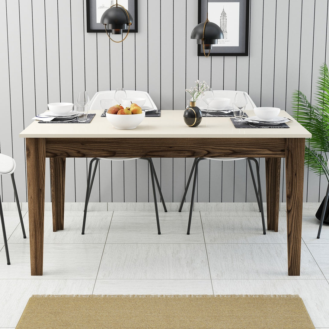 Étkező asztal Milan 517 - Walnut, Cream-VASBÚTOR