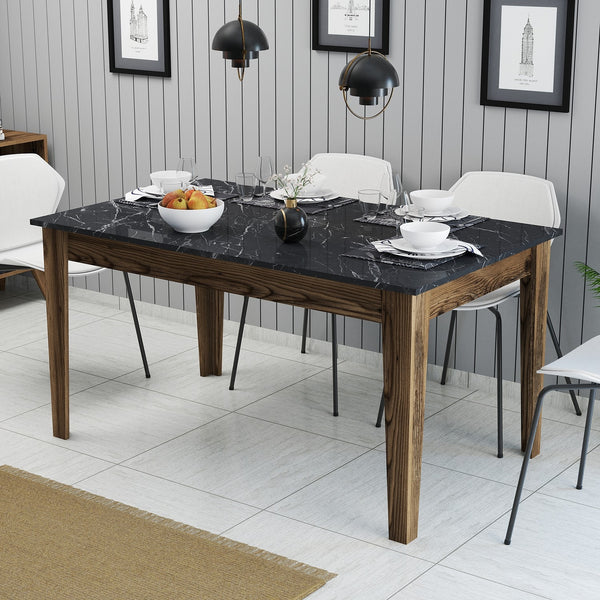 Étkező asztal Milan 518 - Walnut, Black-VASBÚTOR