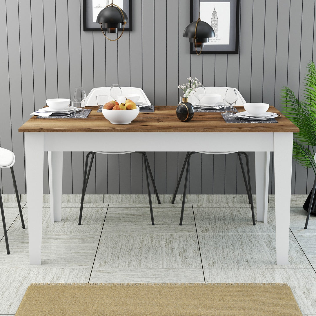 Étkező asztal Milan 520 - Walnut, White-VASBÚTOR