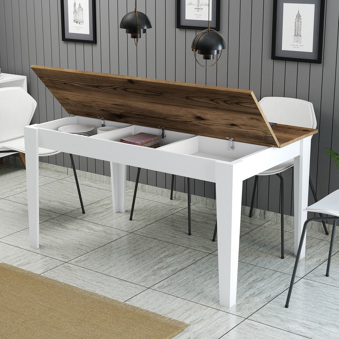 Étkező asztal Milan 520 - Walnut, White-VASBÚTOR