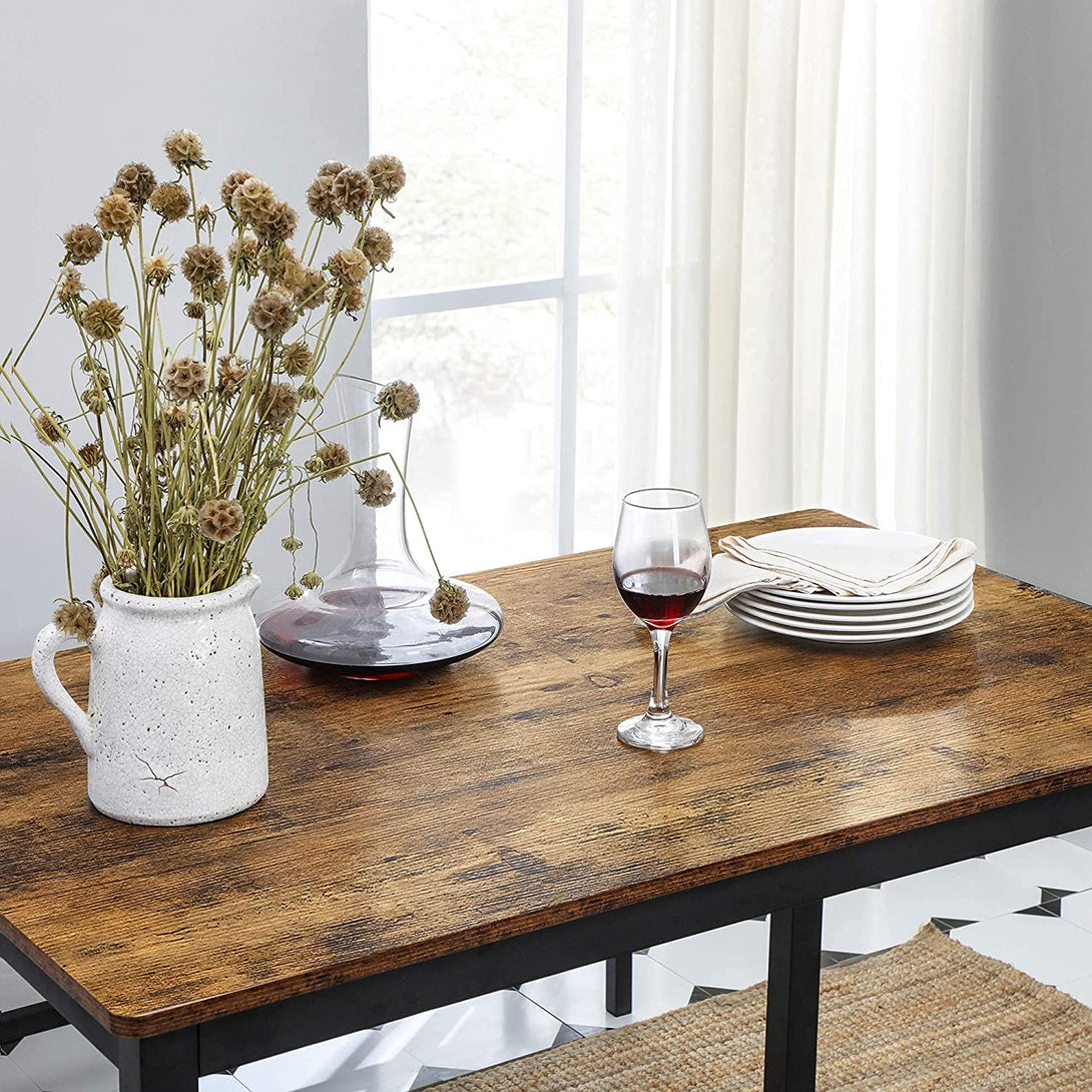 Étkezőasztal 2 paddal, 110 x 75 x 70 cm, rusztikus barna-VASBÚTOR