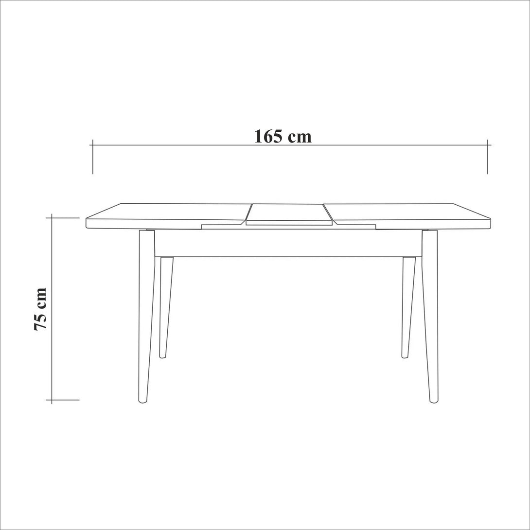 Étkezőgarnitúra(Kihúzható asztal, szék) (4 db) Vina 1048 - Sötétkék, Fehér-VASBÚTOR