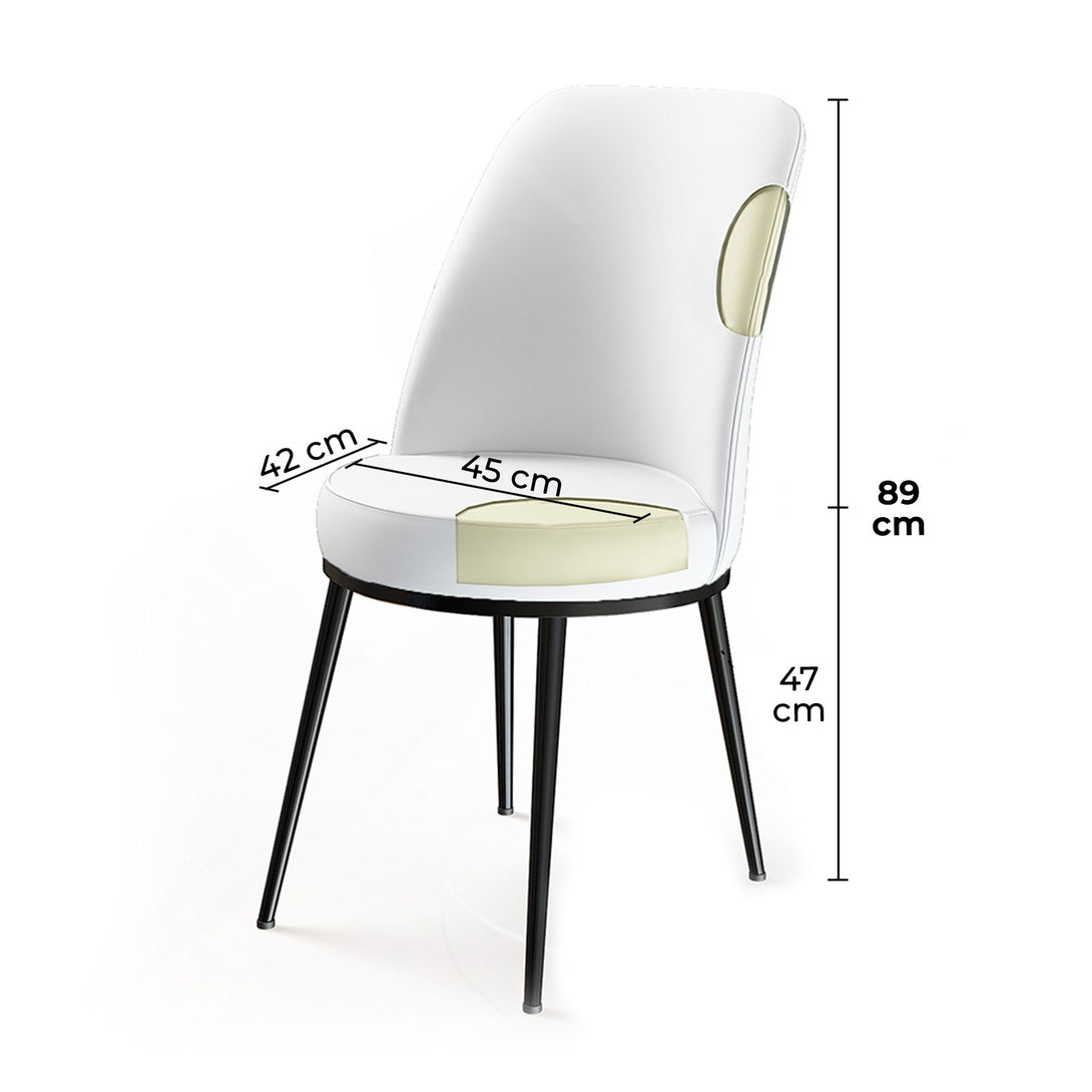 Étkezőszék szett (4 db) Dexa - Cappuccino, Fehér-VASBÚTOR