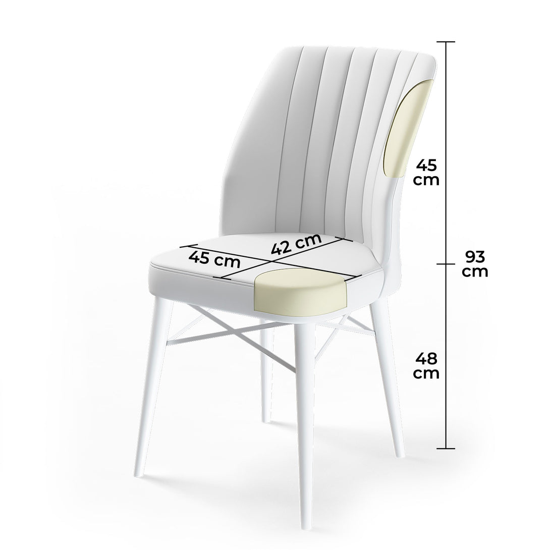 Étkezőszék szett (4 db) Flex - Füst, Fehér-VASBÚTOR
