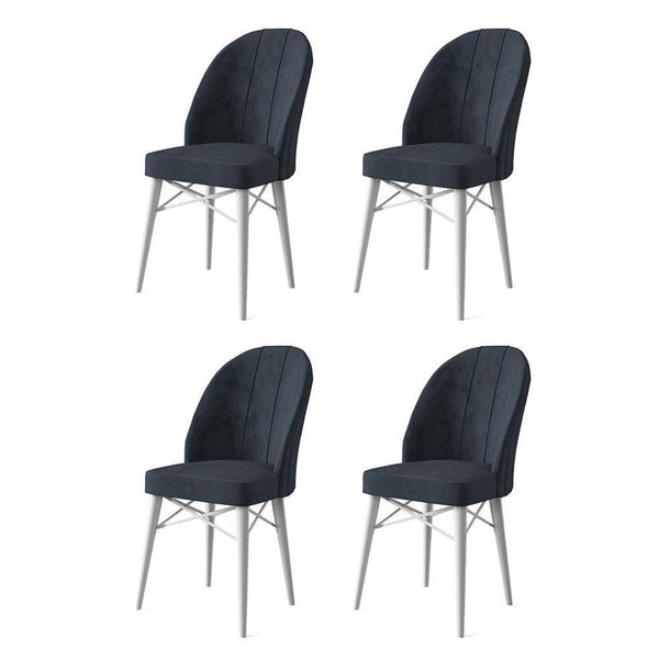Étkezőszék szett (4 db) Ritim - Antracit, Fehér-VASBÚTOR