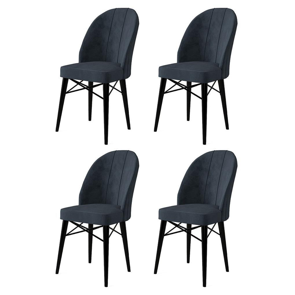 Étkezőszék szett (4 db) Ritim - Antracit, Fekete-VASBÚTOR
