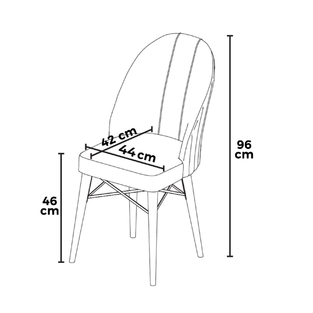 Étkezőszék szett (4 db) Ritim - Cappuccino, Fehér-VASBÚTOR