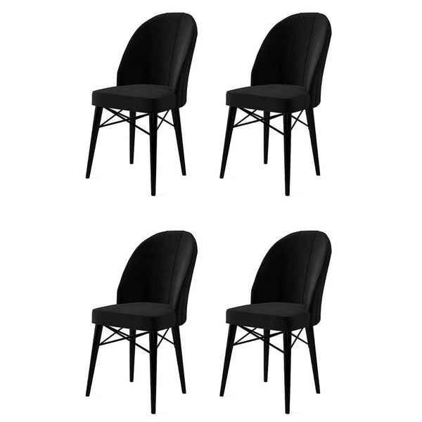 Étkezőszék szett (4 db) Ritim - Fekete-VASBÚTOR