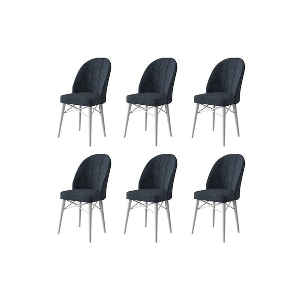 Étkezőszék szett (6 db) Ritim - Antracit, Fehér-VASBÚTOR