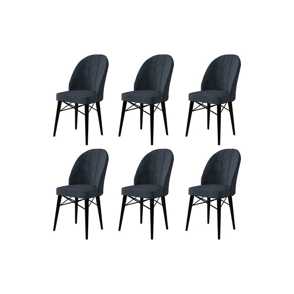 Étkezőszék szett (6 db) Ritim - Antracit, Fekete-VASBÚTOR