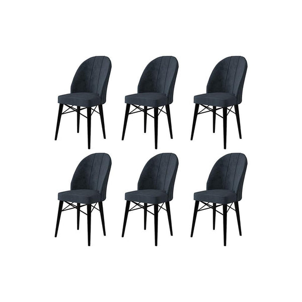 Étkezőszék szett (6 db) Ritim - Antracit, Fekete-VASBÚTOR
