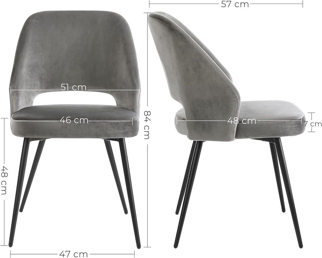 Étkezőszékek, Konyhai székek 2db-os készlet,szürke-VASBÚTOR