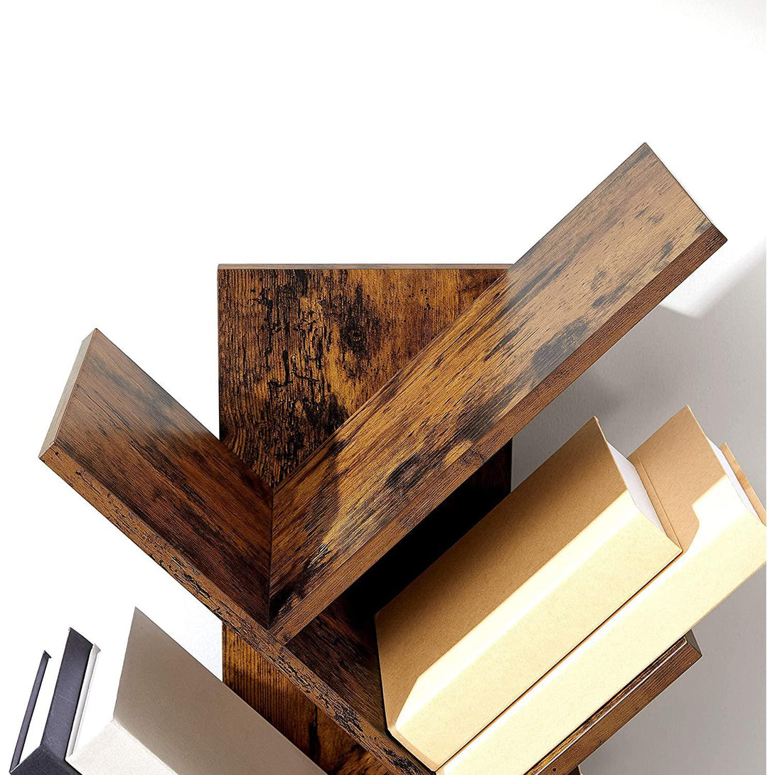 Fa alakú könyvespolc 8 szintes 50 x 25 x 141,5 cm, rusztikus barna-VASBÚTOR