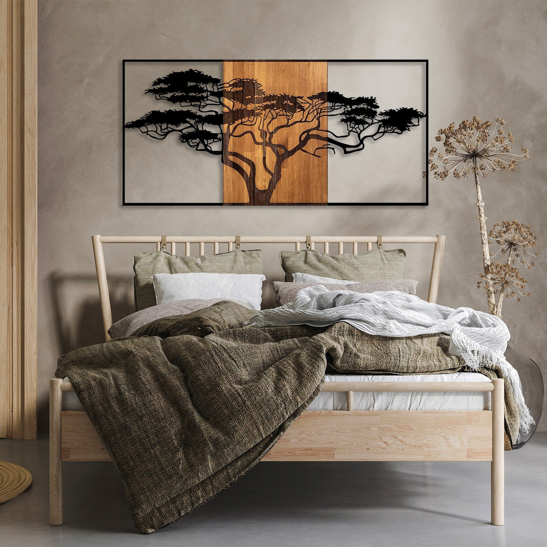 Fa fali dekoráció, Acacia Tree - 328-VASBÚTOR