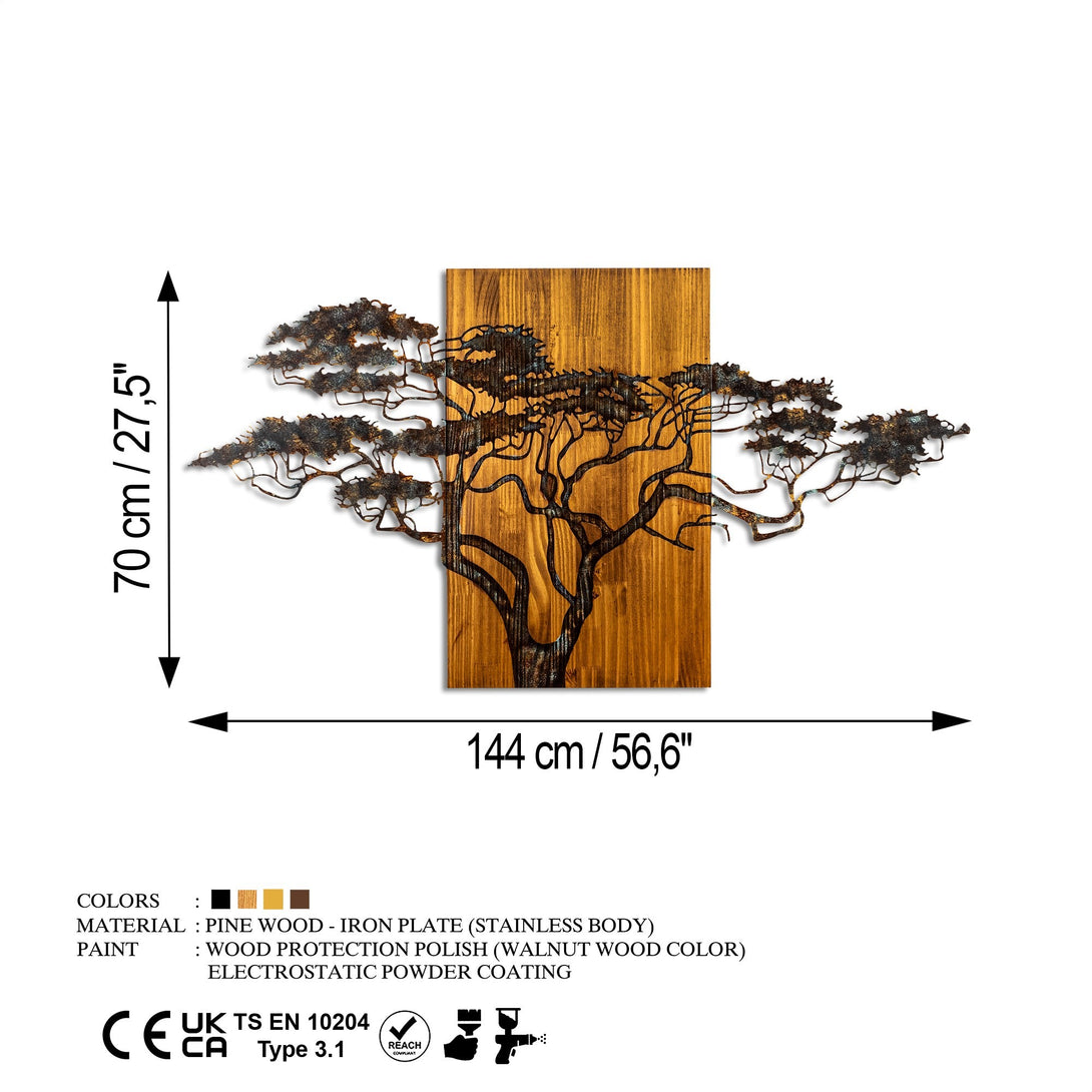 Fa fali dekoráció, Acacia Tree - 329-A-VASBÚTOR