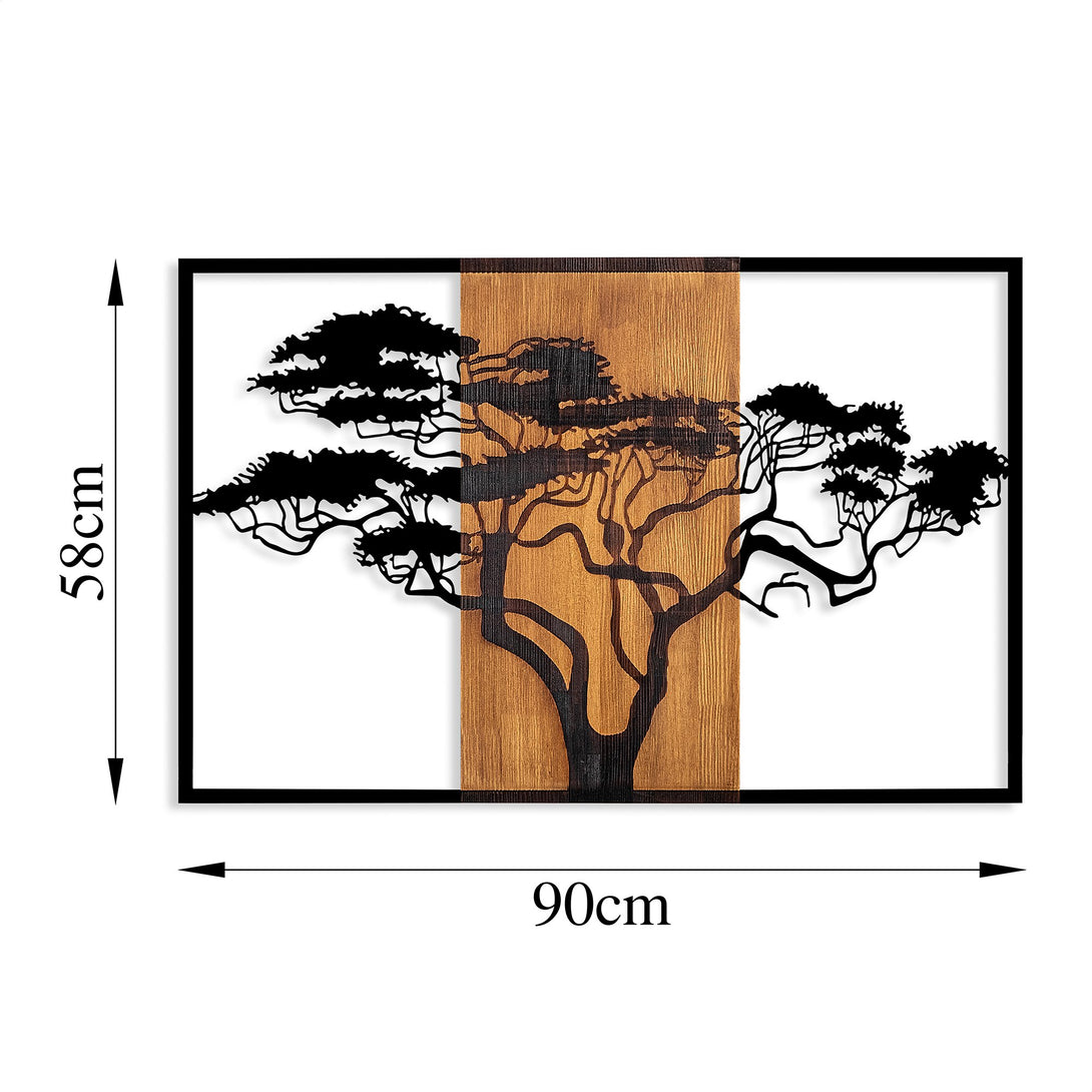 Fa fali dekoráció, Acacia Tree - 388-VASBÚTOR