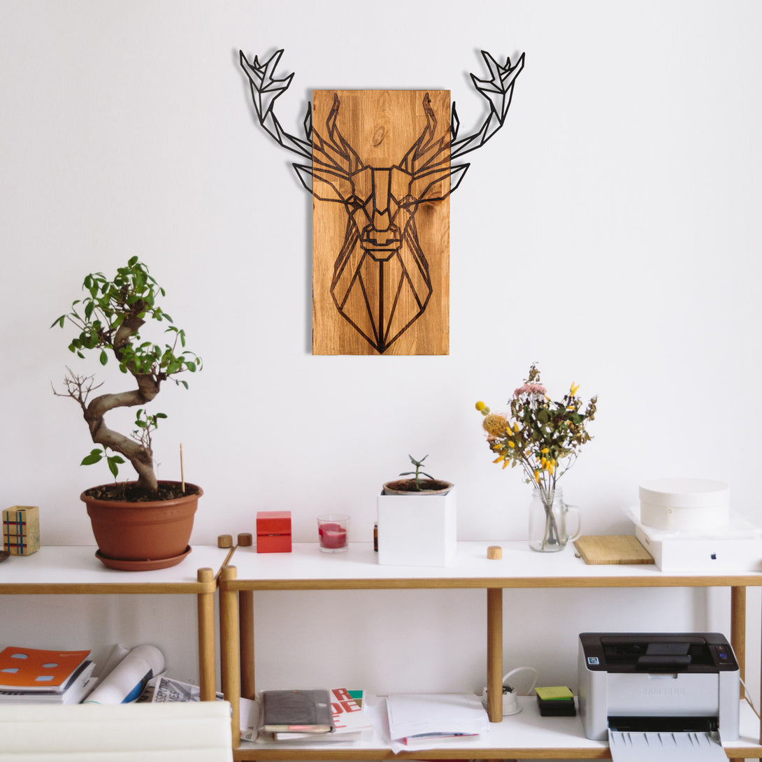 Fa fali dekoráció, Deer-VASBÚTOR