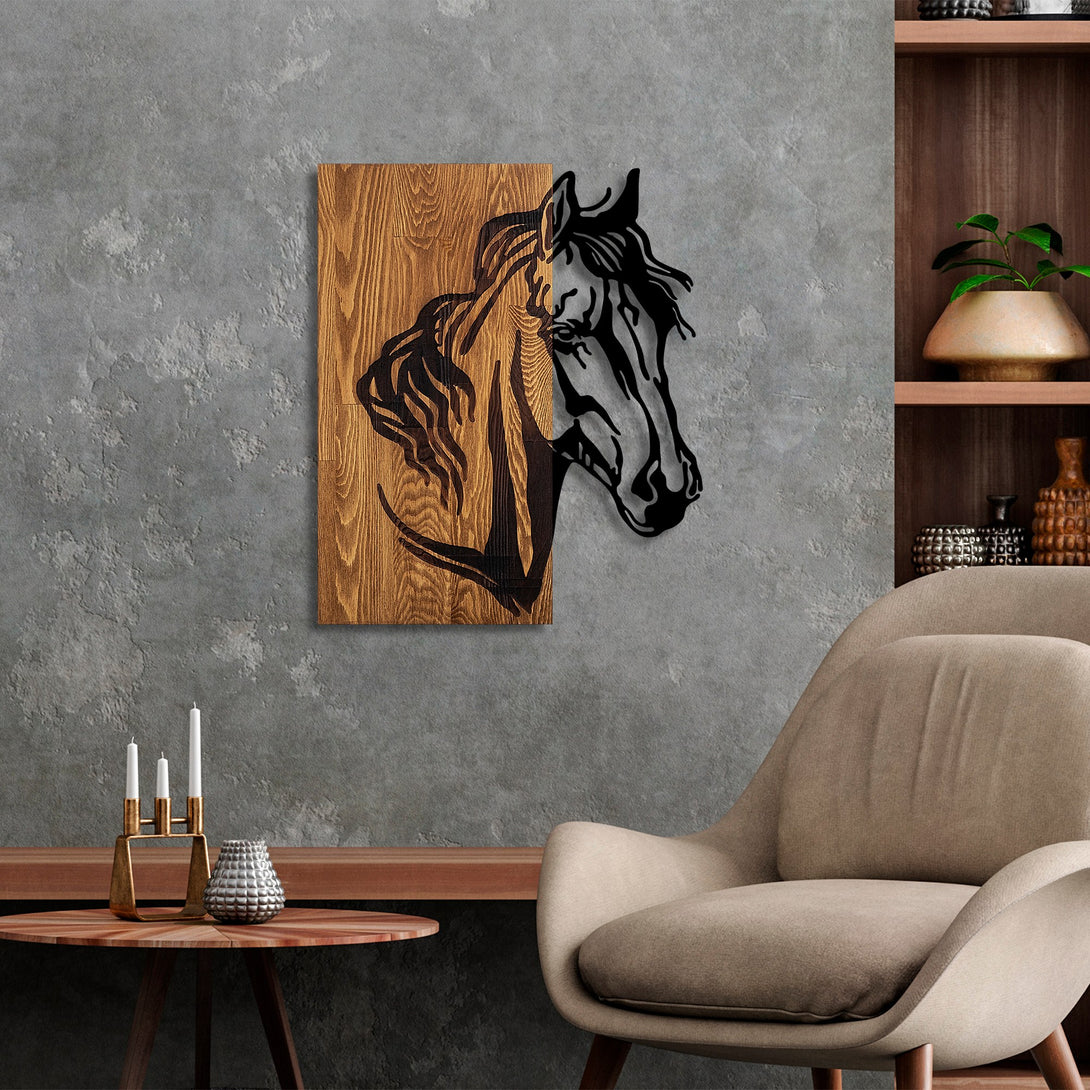 Fa fali dekoráció, Horse 1-VASBÚTOR