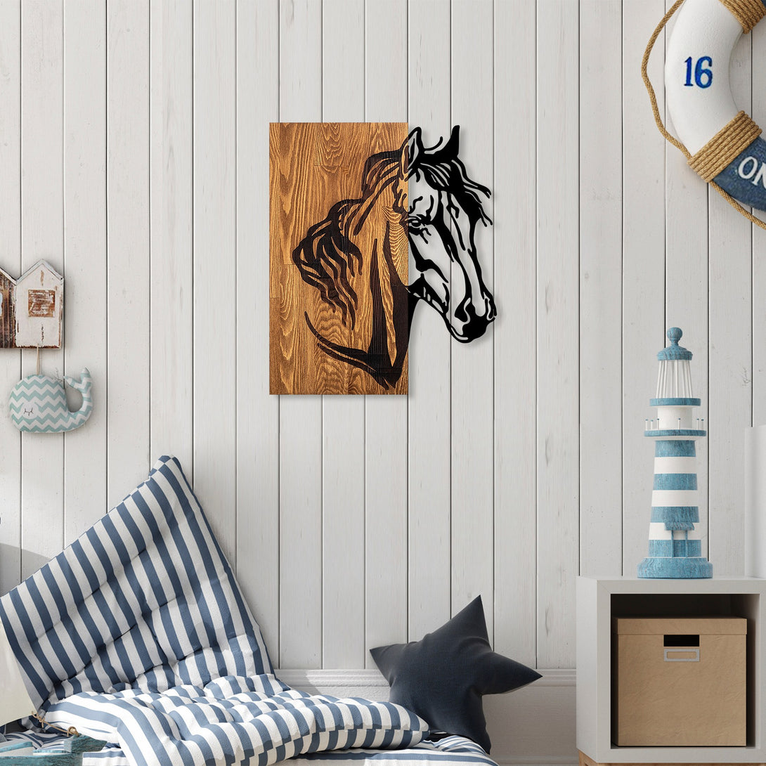 Fa fali dekoráció, Horse 1-VASBÚTOR