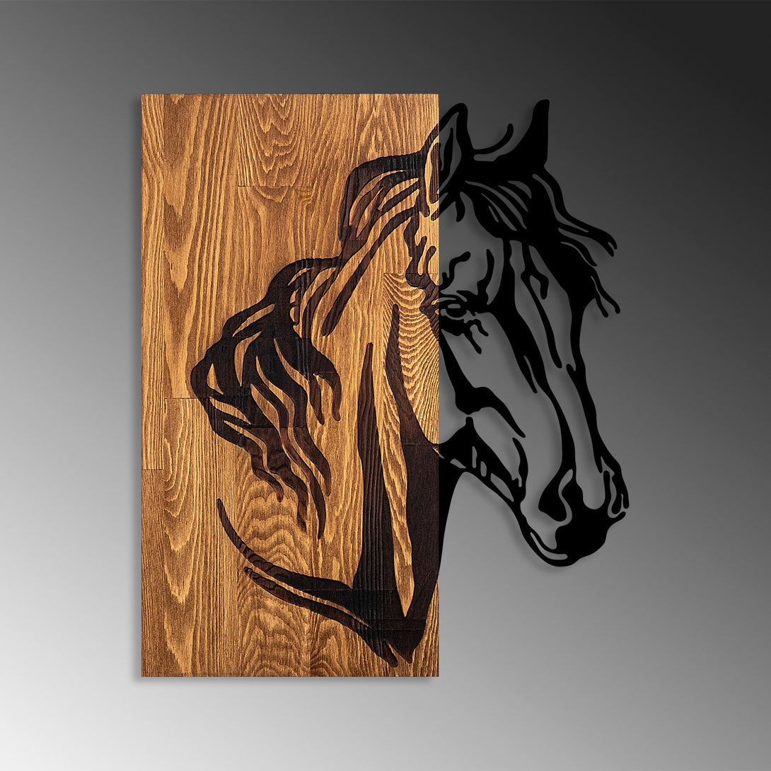 Fa fali dekoráció, Horse 1-VASBÚTOR