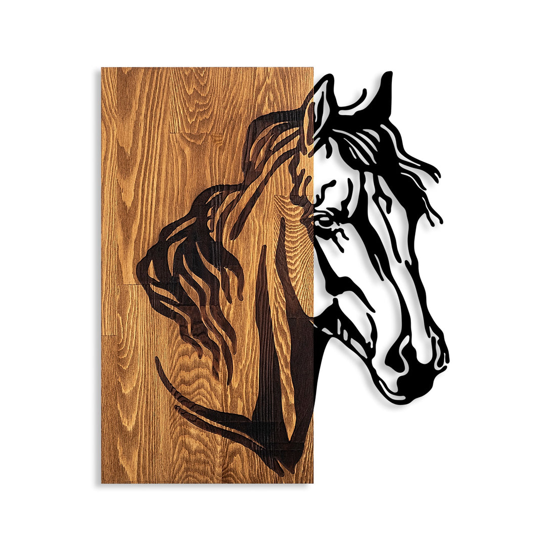 Fa fali dekoráció, Horse 1-VASBÚTOR