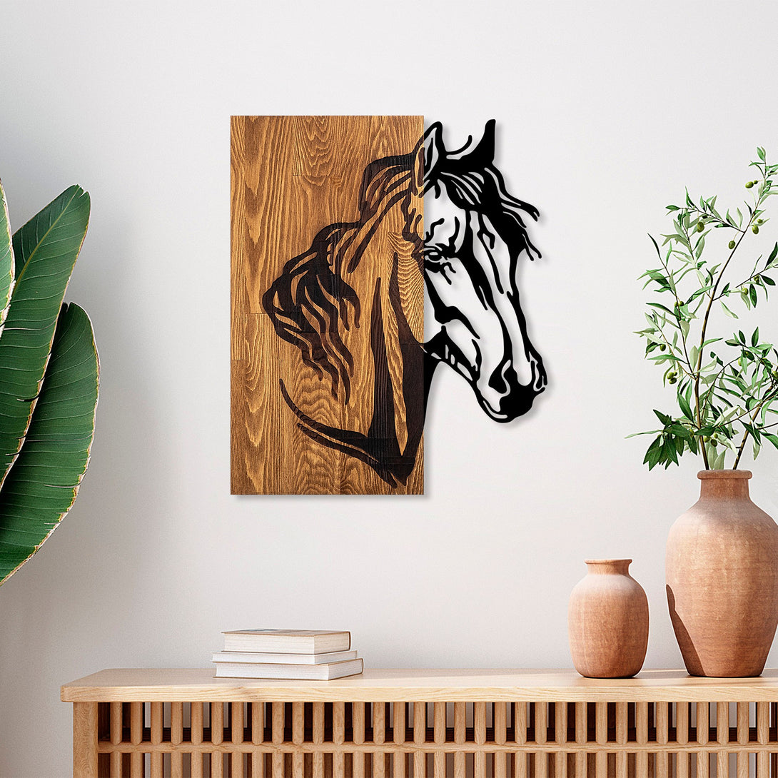 Fa fali dekoráció, Horse 1-VASBÚTOR