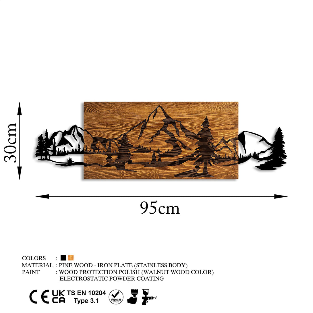 Fa fali dekoráció, Mountain Range-VASBÚTOR