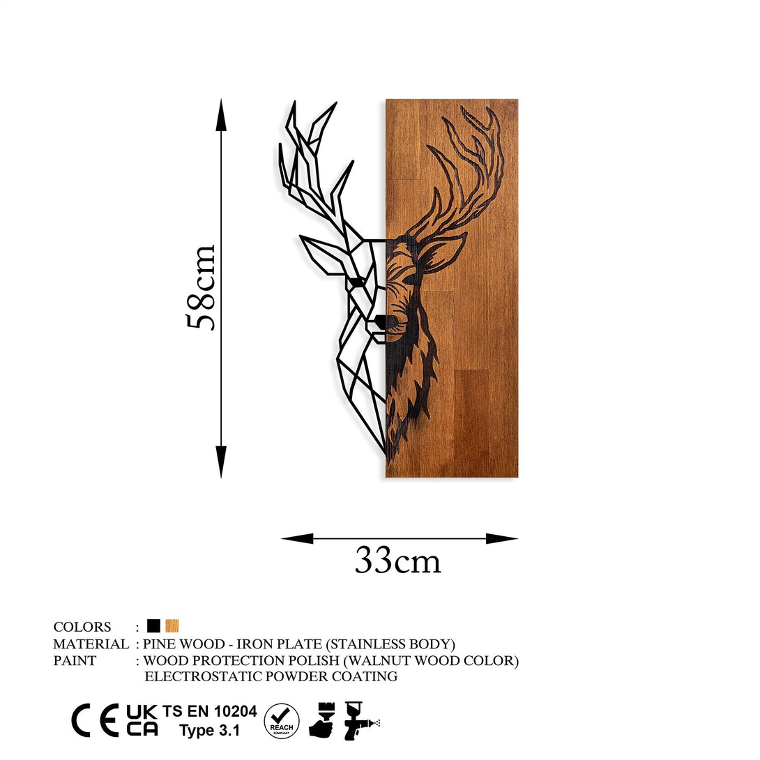 Fa fali dekoráció, Red Deer 1-VASBÚTOR