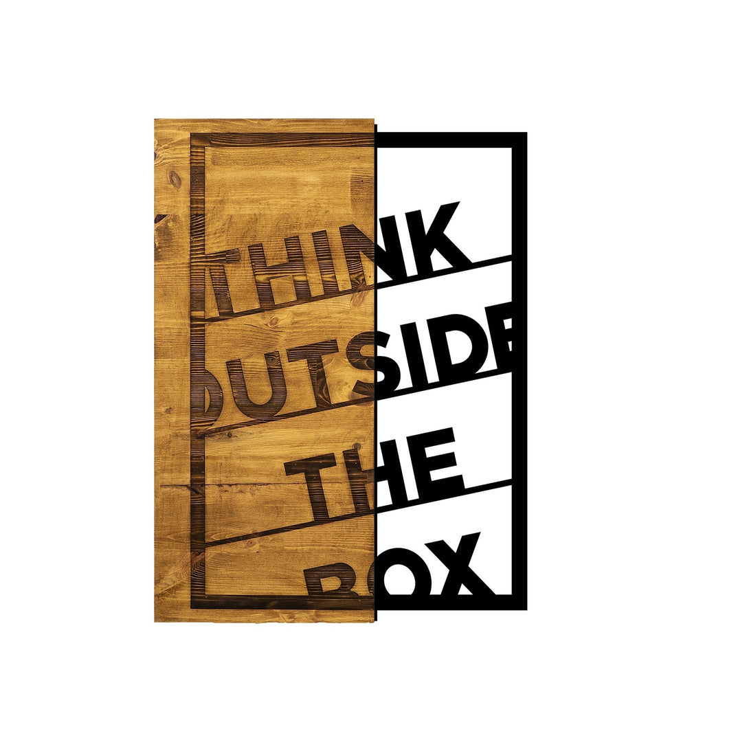 Fa fali dekoráció "Think Outside The Box"-VASBÚTOR