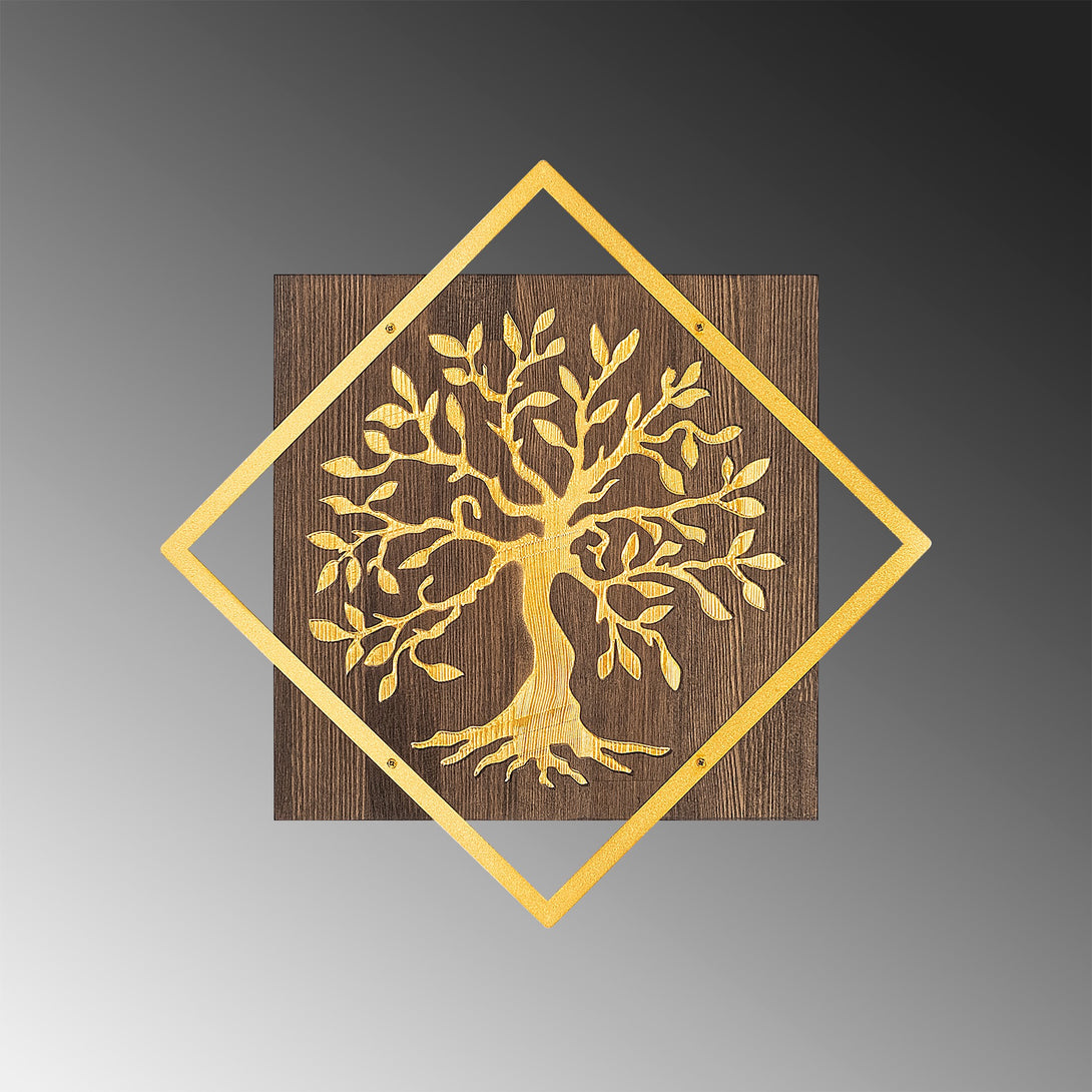 Fa fali dekoráció, Tree v2 - Arany-VASBÚTOR