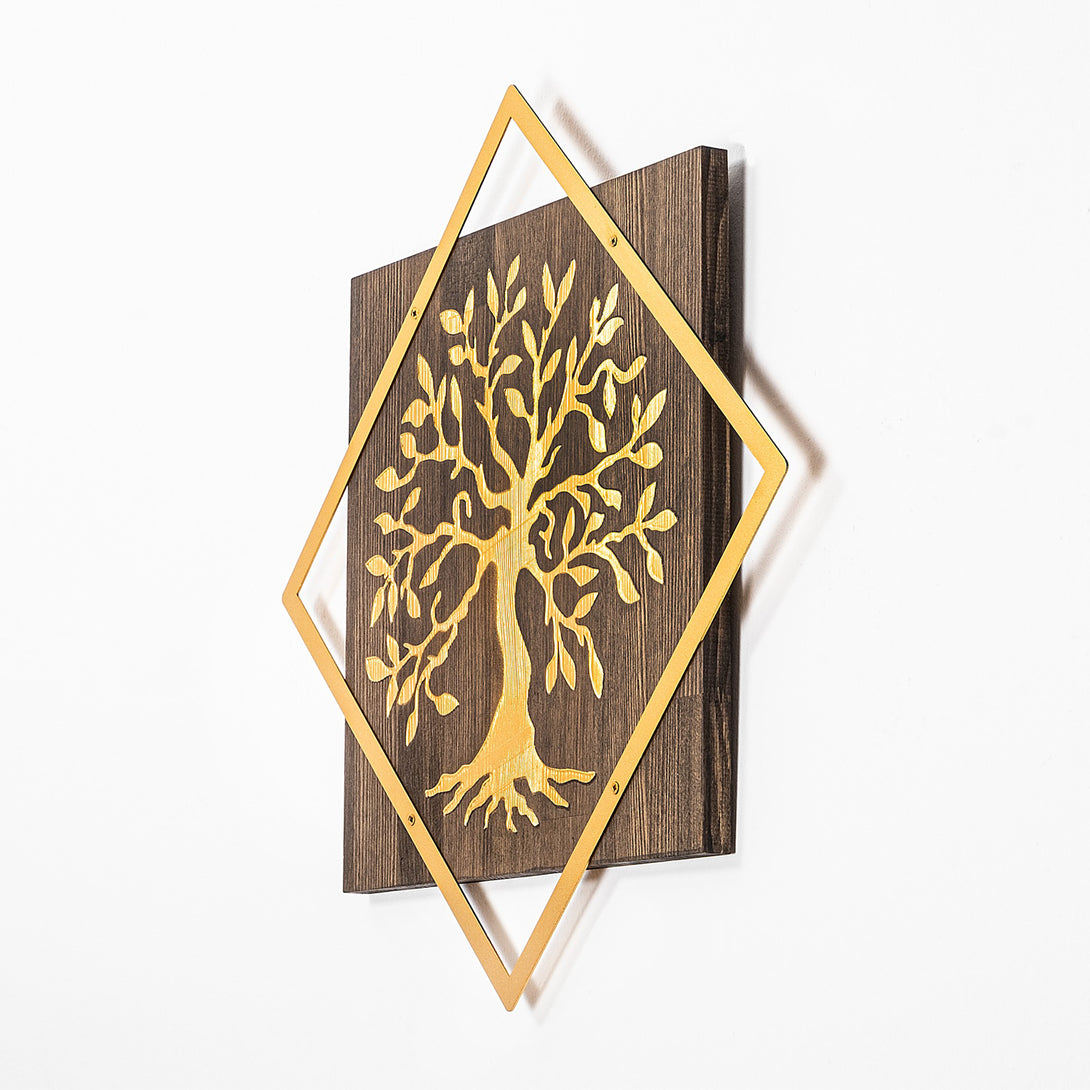 Fa fali dekoráció, Tree v2 - Arany-VASBÚTOR