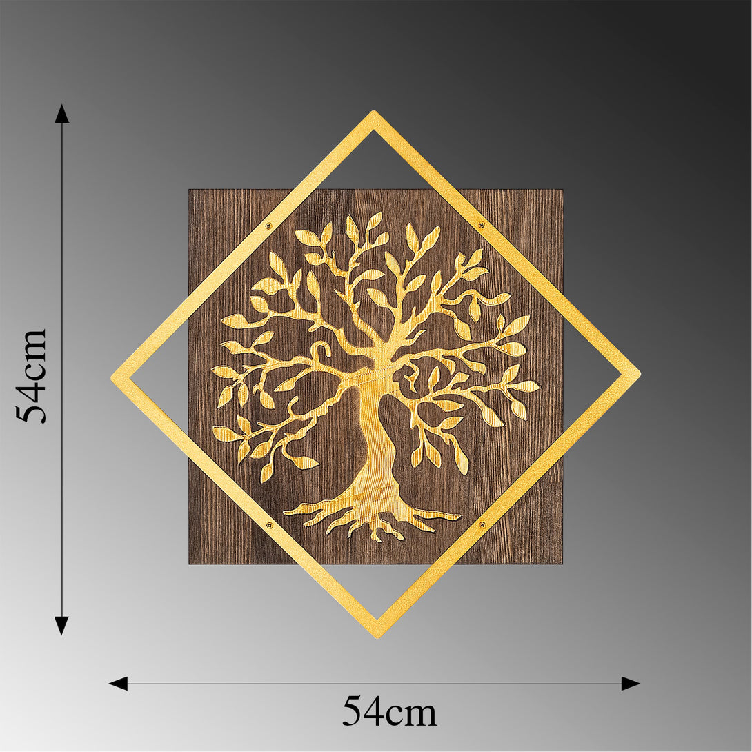 Fa fali dekoráció, Tree v2 - Arany-VASBÚTOR