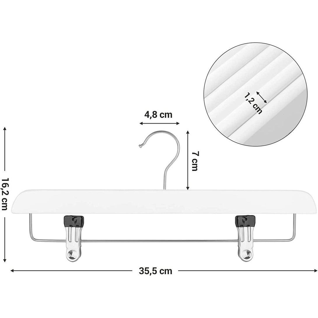 Fa szoknya és nadrágakasztó készlet 8 db, fehér-VASBÚTOR
