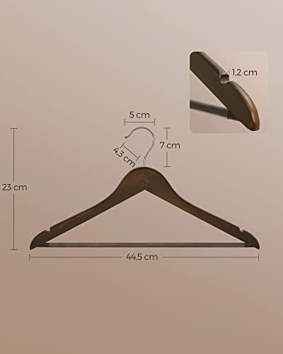 Fából készült fogas, csúszásmentes nadrágrúd, 360°-os forgó kampó, barna-VASBÚTOR