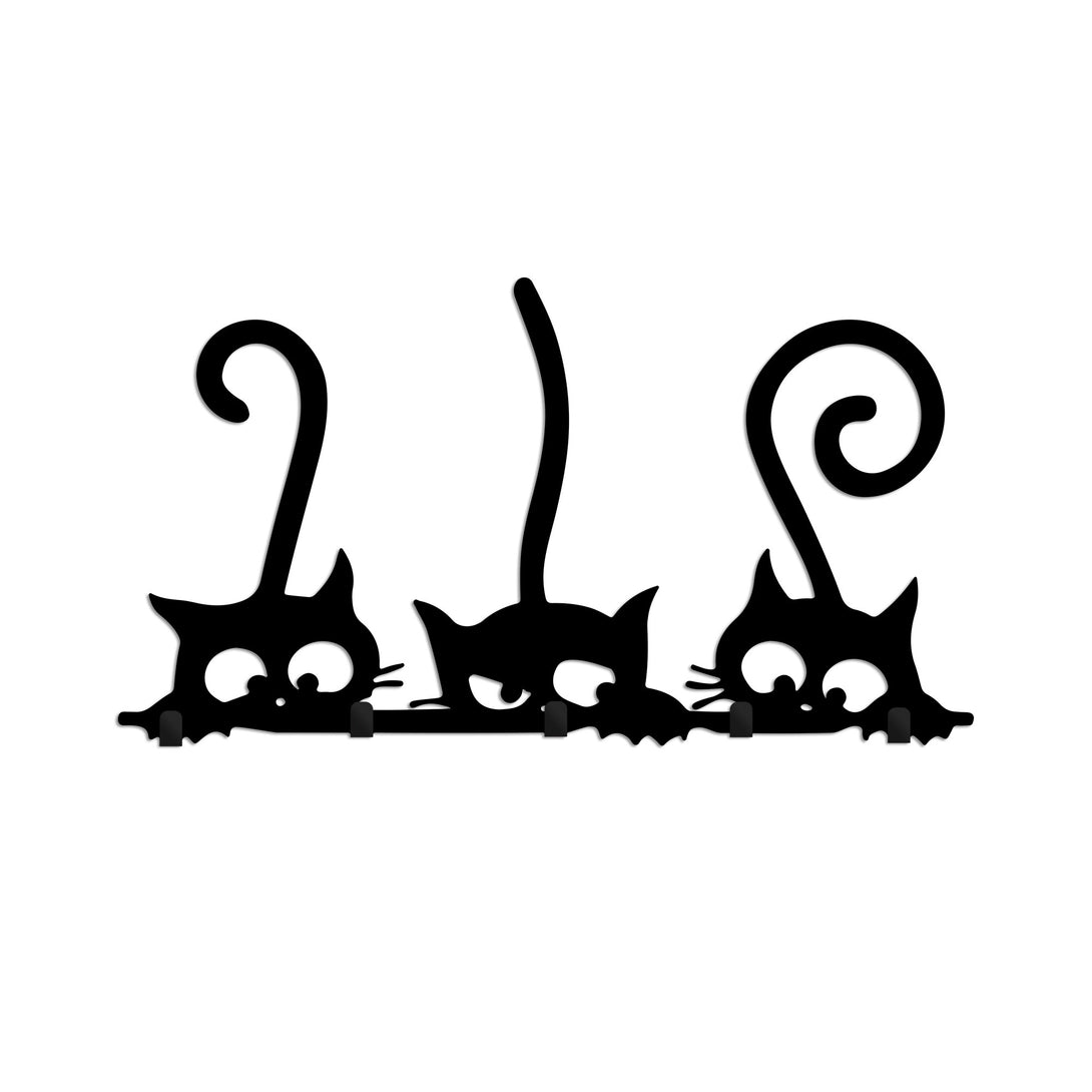 Fali Dekoráció - Fém fali akasztó, Hidden Cats-VASBÚTOR