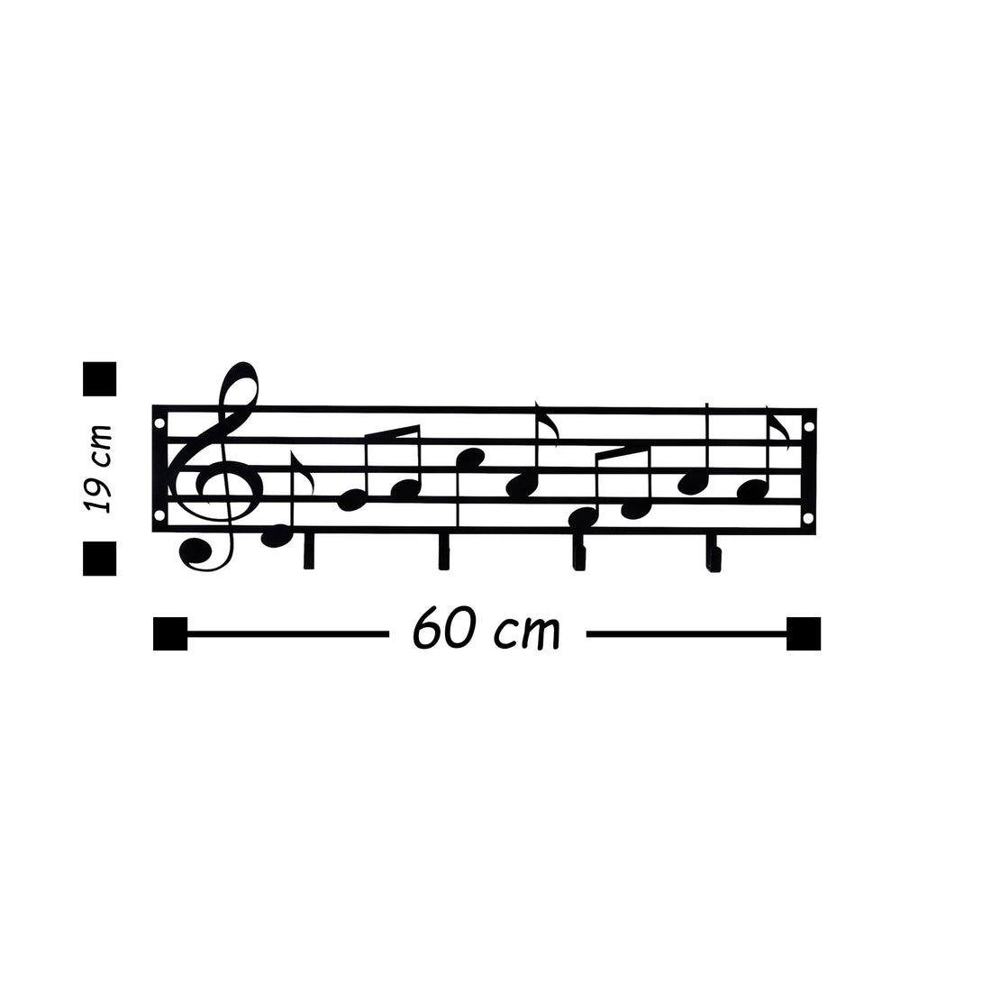 Fali Dekoráció - Fém fali akasztó, Note-VASBÚTOR
