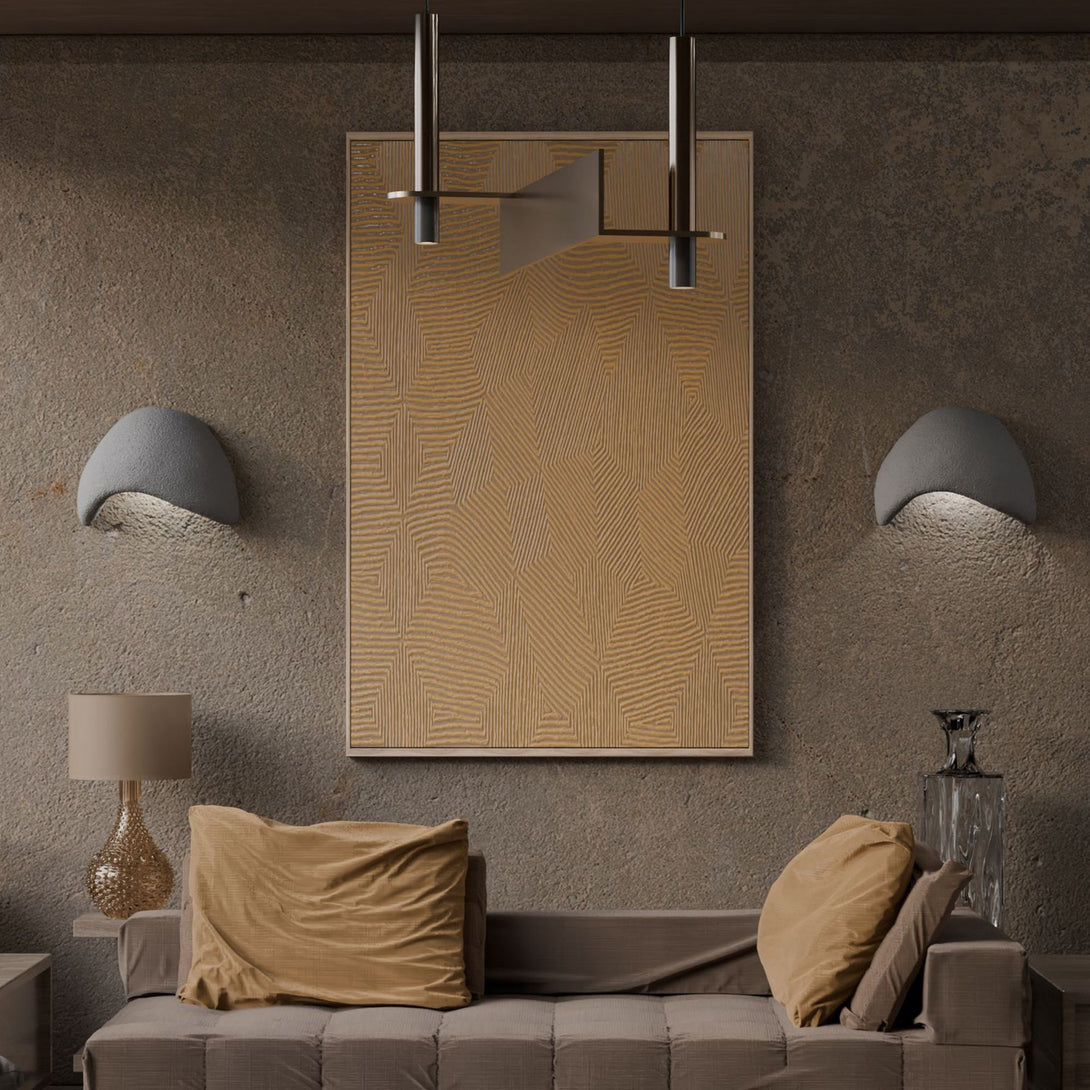 Fali Lámpa Szett (2 db)Wabi Sabi Shell - Betonszürke-VASBÚTOR