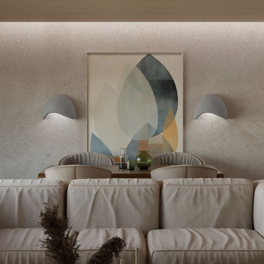 Fali Lámpa Szett (2 db)Wabi Sabi Shell - Betonszürke-VASBÚTOR