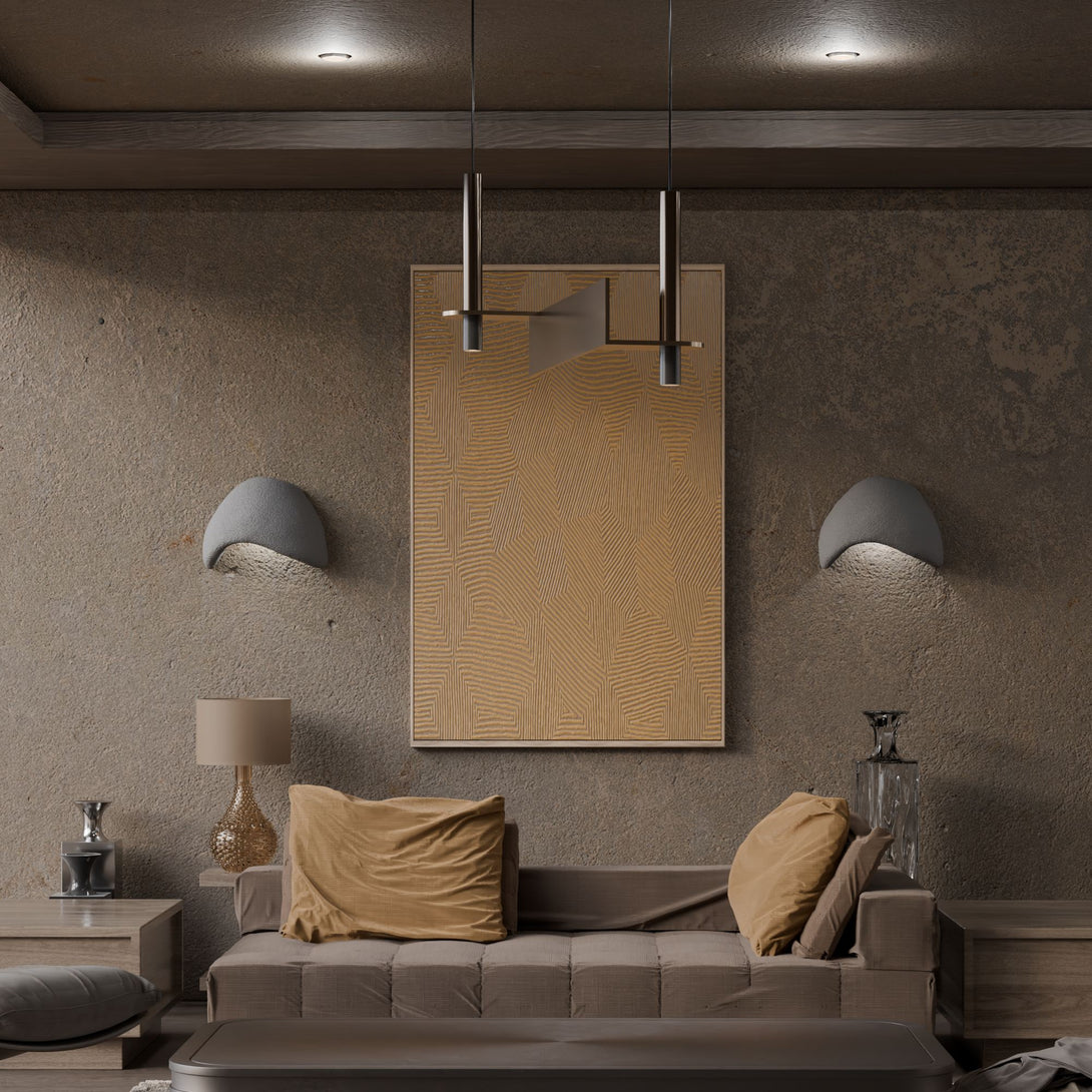 Fali Lámpa Szett (2 db)Wabi Sabi Shell - Betonszürke-VASBÚTOR