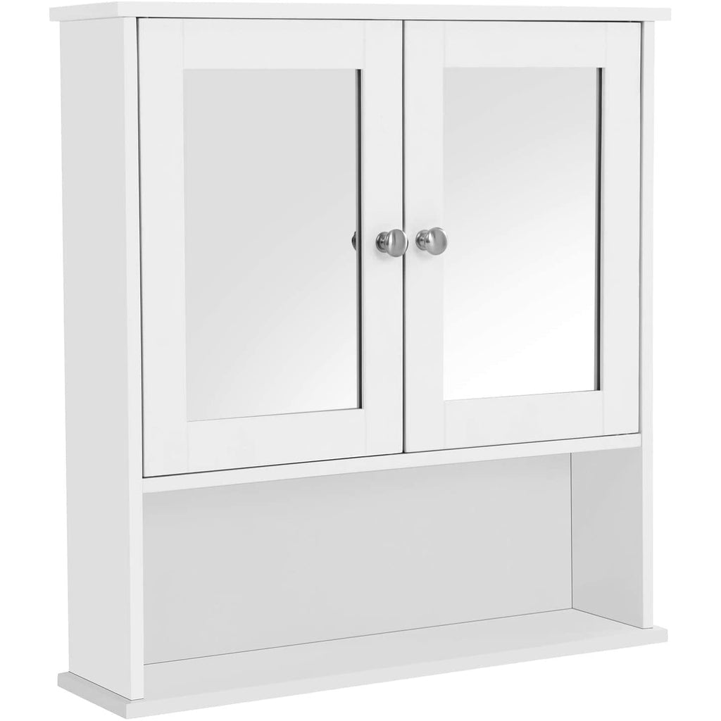 Fali dupla tükrös fürdőszoba szekrény, fehér 56x13x58cm-VASBÚTOR